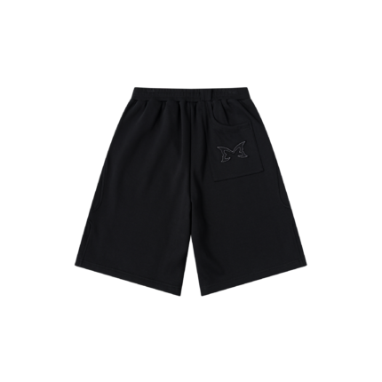 Mertra Split Panel Tracksuit Shorts (Black)